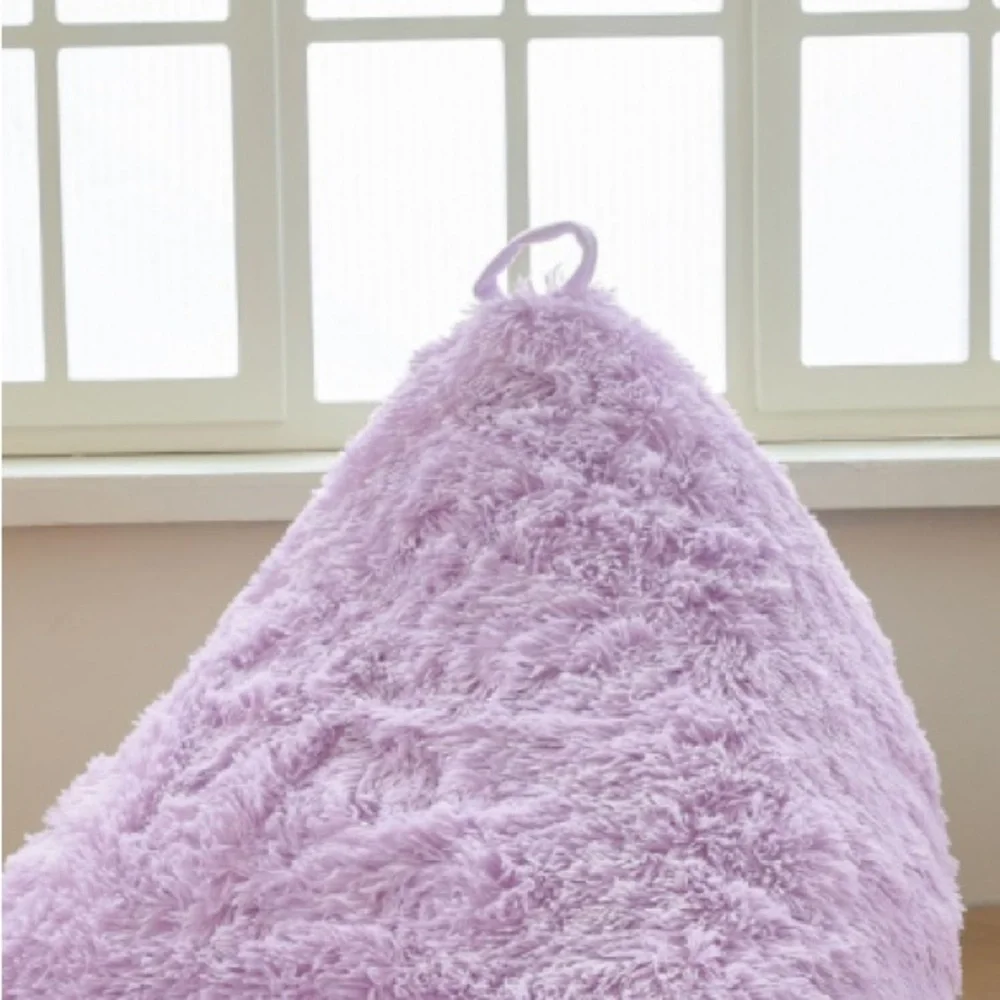Kids Fluffy Furry Bean Bag Cover-Light Purple